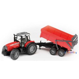   Bruder Massey Ferguson 7480 traktor billenős pótkocsival (02045)