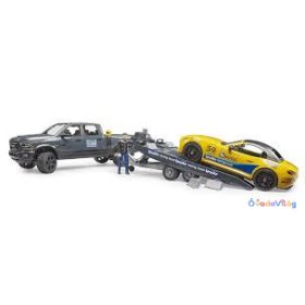   Bruder RAM 2500 Power Wagon autószállító utánfutóval (02504)
