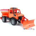 Bruder UNIMOG szóróautó hólapáttal (02572)