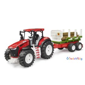   Bruder ROADMAX traktor erdészeti pótkocsival és 3 farönkkel (03453)