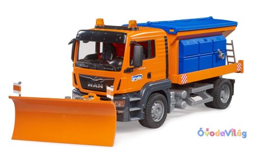 MAN TGS szórókocsi első ekevassal - Bruder 3785