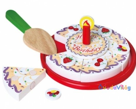 Torta papírdobozban szeletelős játék