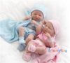 Berenguer újszülött lány karakterbaba pöttyös pink ruhában 36cm