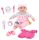 Élethű játékbaba rózsaszín ruhában kiegészítőkkel-ovodavilag.hu