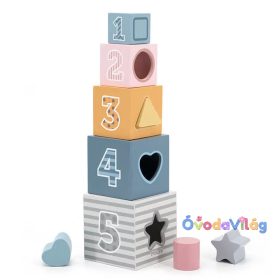   Formabedobós bábel-torony (számokkal és állatmintákkal) - PolarB