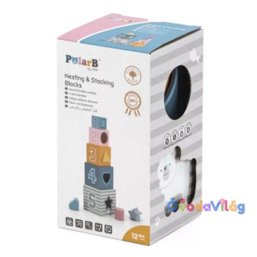 Formabedobós bábel-torony (számokkal és állatmintákkal) - PolarB