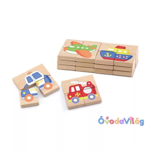 Mágneses fa puzzle - járművek