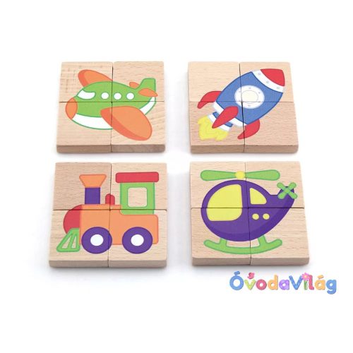 Mágneses fa puzzle - járművek