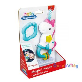   Bébi unikornis interaktív csörgő fénnyel, és hanggal - Clementoni