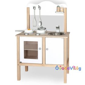 Játékkonyha fából fehér-ovodavilag.hu