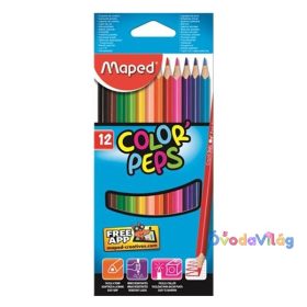 Színes ceruza készlet 12db-os MAPED "Color Peps" háromszögletű - ovodavilag.hu
