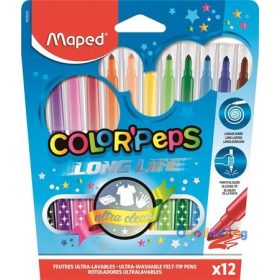   Filc készlet 12db-os MAPED "Color Peps Long Life" mosható 1-3,6 mm hegy