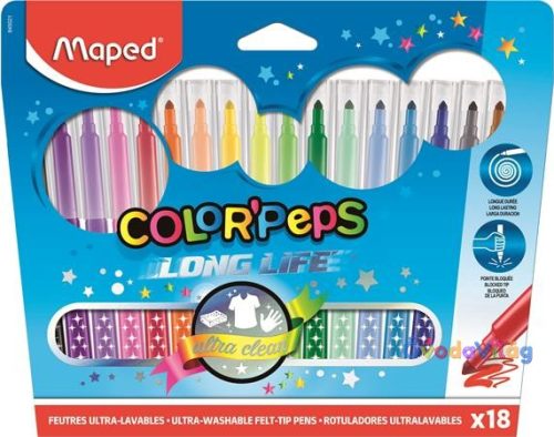 Filc készlet 18db-os MAPED "Color Peps" mosható
