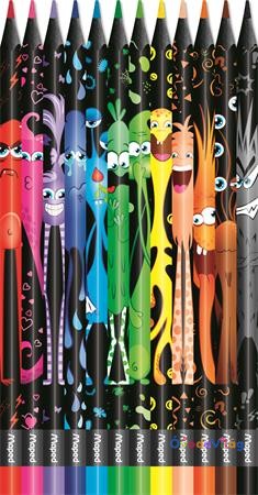 Színes ceruza készlet háromszögletű MAPED "Color'Peps Monster" 12 különböző szín