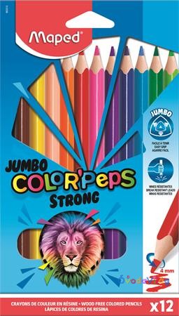 Színes ceruza készlet háromszögletű MAPED Jumbo 12 különböző szín
